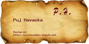 Puj Havaska névjegykártya